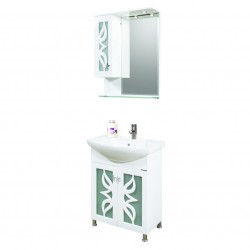 Долен шкаф с порцеланова мивка + Горен шкаф с огледало от PVC Lolly-М